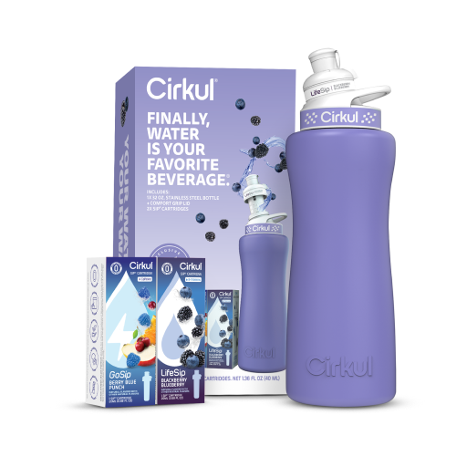 32oz. Matte Periwinkle Stainless Steel Bottle Starter Kit Q8